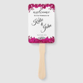 Fuchsia Orchids op White-Wedding-programma- Handwaaier (Voorkant)