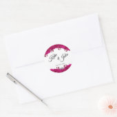 Fuchsia Orchids op White-Wedding- Ronde Sticker (Envelop)