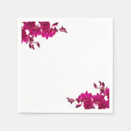 Fuchsia Orchids op White-Wedding- Servet