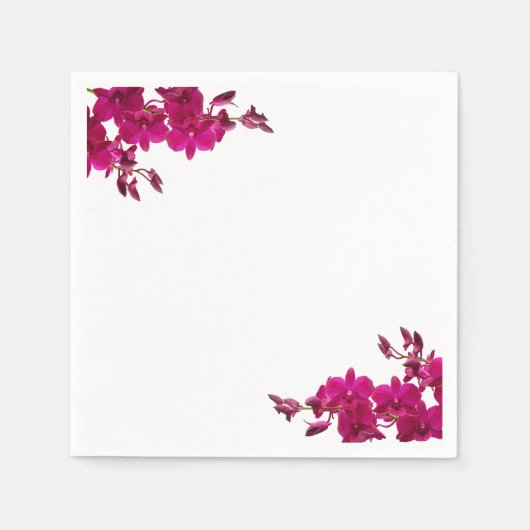 Fuchsia Orchids op White-Wedding- Servet (Voorkant)