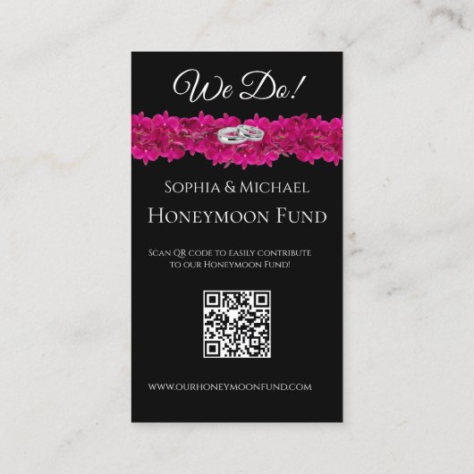 Fuchsia Orchids- We Do-Wedding Rings-Registry- Visitekaartje (Achterkant)