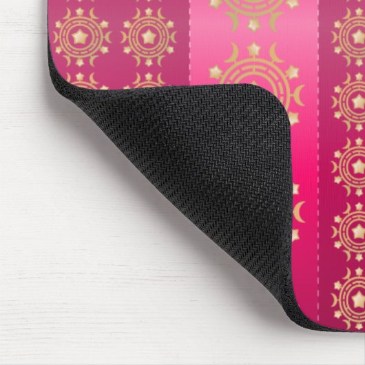 Fuchsia Oriental Mandala Pattern Muismat (Hoek)