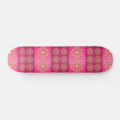 Fuchsia Oriental Mandala Pattern Skateboard (Horizontaal)