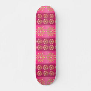 Fuchsia Oriental Mandala Pattern Skateboard