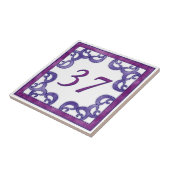 Fuchsia Paars Big House Number Tegeltje (Zijkant)