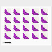 Fuchsia Paars Butterfly 1800 Illustration Vierkante Sticker (Vel)