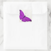 Fuchsia Paars Butterfly 1800 Illustration Vierkante Sticker (Tas)