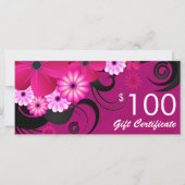 Fuchsia Paars Elegant Custom $100 Gift Voucher (Voorkant)