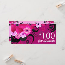 Fuchsia Paars Elegant Custom $100 Gift Voucher