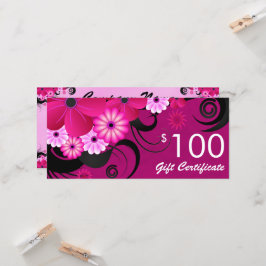 Fuchsia Paars Elegant Custom $100 Gift Voucher