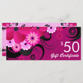 Fuchsia Paars Elegant Custom $50 Cadeaubon (Voorkant / Achterkant)