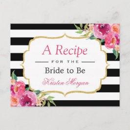 Fuchsia Paars Red Floral Vrijgezellenfeest Recipe Briefkaart