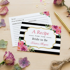 Fuchsia Paars Red Floral Vrijgezellenfeest Recipe Briefkaart