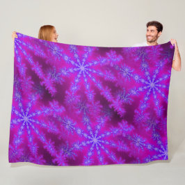 Fuchsia Paarse Blauwe Starburst Psychedelische Fra Fleece Deken