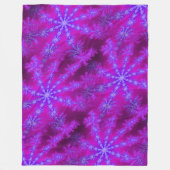Fuchsia Paarse Blauwe Starburst Psychedelische Fra Fleece Deken (Voorkant)