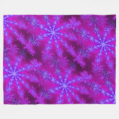 Fuchsia Paarse Blauwe Starburst Psychedelische Fra Fleece Deken (Voorkant (Horizontaal))