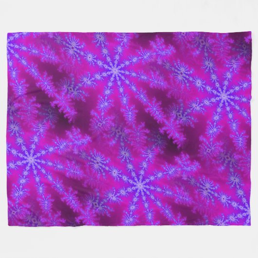 Fuchsia Paarse Blauwe Starburst Psychedelische Fra Fleece Deken (Voorkant (Horizontaal))