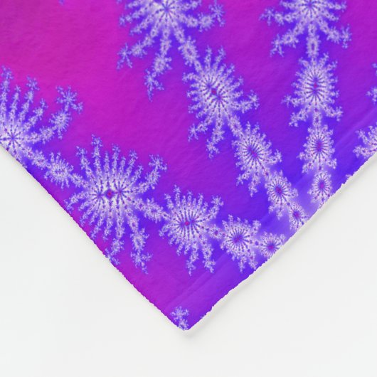 Fuchsia Paarse Blauwe Starburst Psychedelische Fra Fleece Deken (Hoek)