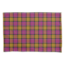 Fuchsia Paarse en Gold Culloden Schotse Tartan