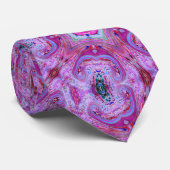 Fuchsia paarse geometrische kunst moderne stropdas (Opgerold)