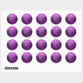 Fuchsia Paarse Glitter Club FEest Stickers (Vel)