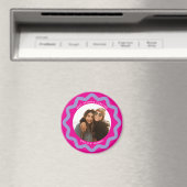 Fuchsia Paarse Golvende Cirkel Fotolijstje met Tek Magneet (Insitu (Vaatwasser))