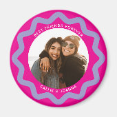 Fuchsia Paarse Golvende Cirkel Fotolijstje met Tek Magneet (Voorkant)