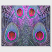  Fuchsia-Paarse Peacock Feathers GIFTS Cadeaupapier (Vlak)