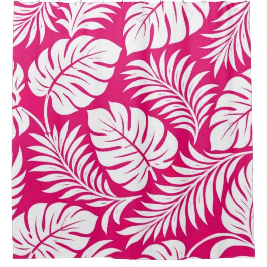 Fuchsia Palm Douchegordijn (Voorkant)