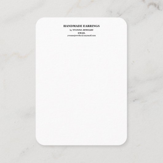 Fuchsia Pastel Earring Display Visitekaartje (Achterkant)