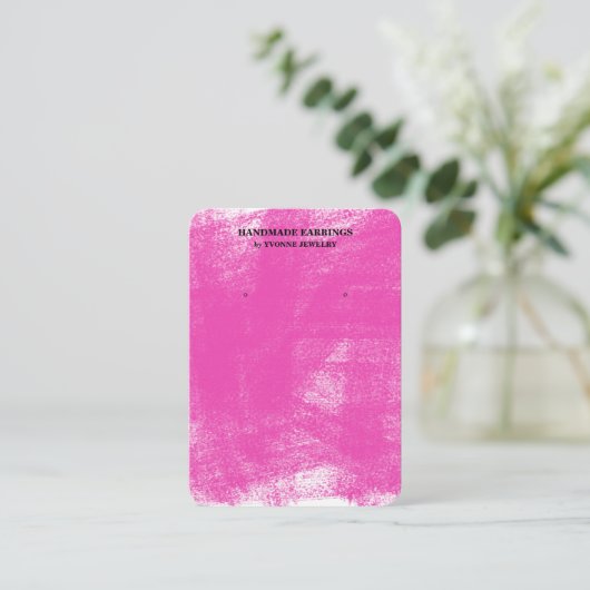 Fuchsia Pastel Earring Display Visitekaartje (Staand voorkant)