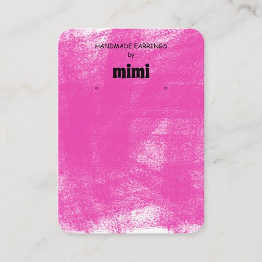 Fuchsia Pastel Earring Display Visitekaartje (Voorkant)