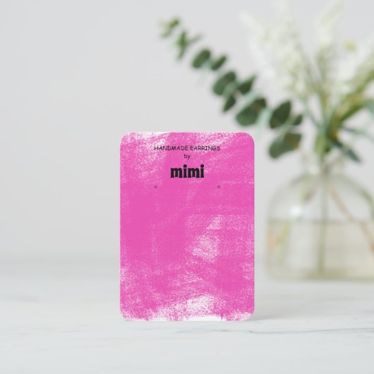 Fuchsia Pastel Earring Display Visitekaartje (Staand voorkant)