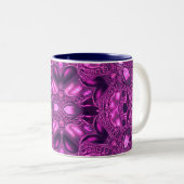 Fuchsia Pattern Two-Tone Coffee Mok (Voorkant rechts)