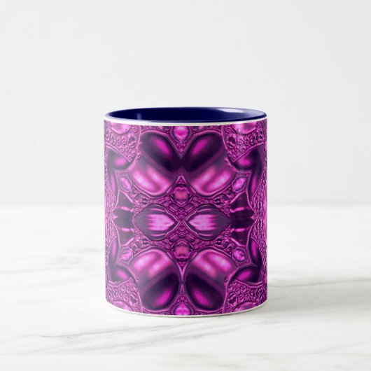 Fuchsia Pattern Two-Tone Coffee Mok (Center)
