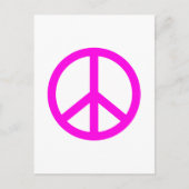 Fuchsia Peace Sign Briefkaart (Voorkant)