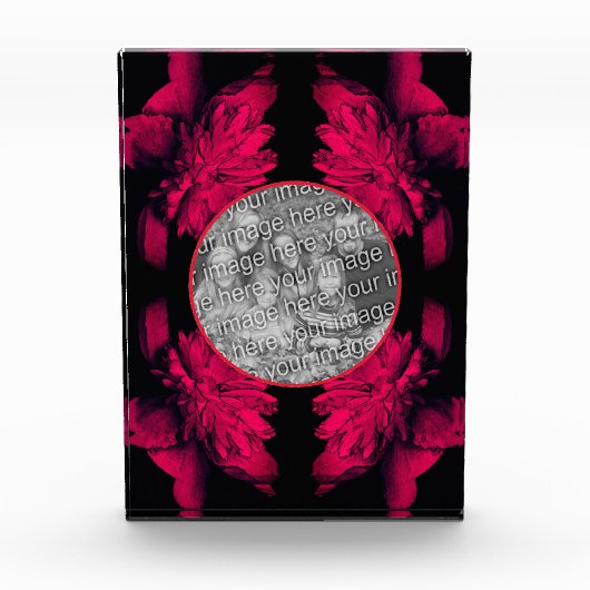 Fuchsia Peony Abstract Floral Uw toevoegen Fotoblokken (Voorkant)