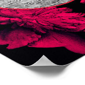 Fuchsia Peony Floral Lijst Creëer Uw eigen foto Poster (Hoek)