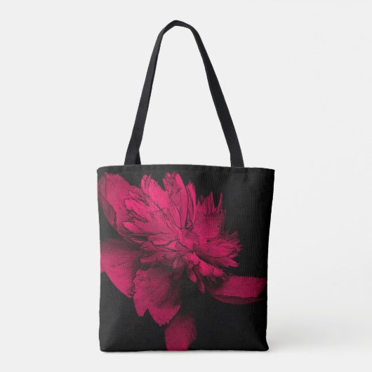 Fuchsia Peony Flower Abstract Floral Art Tote Bag (Achterkant)