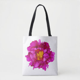 Fuchsia Peony handgeschilderd tas