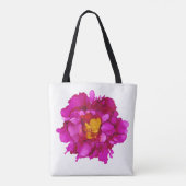 Fuchsia Peony handgeschilderd tas (Achterkant)