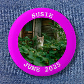 Fuchsia Personalized Round Photo Lijst Ronde Button 5,7 Cm