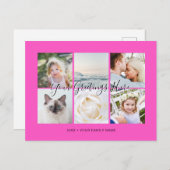 Fuchsia Persoonlijk 6 foto's Universeel Groet Briefkaart (Voorkant / Achterkant)