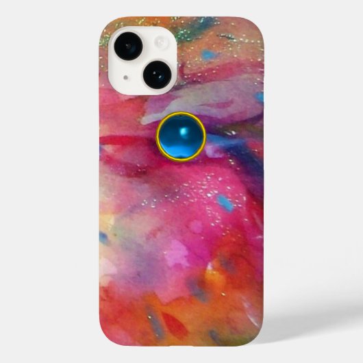 FUCHSIA PINK ABSTRACT Blue Sapphire Gemstone Case-Mate iPhone Case (Achterkant)