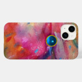 FUCHSIA PINK ABSTRACT Blue Sapphire Gemstone Case-Mate iPhone Case (Achterkant (horizontaal))