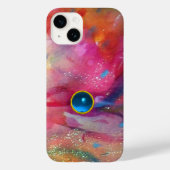 FUCHSIA PINK ABSTRACT Blue Sapphire Gemstone Case-Mate iPhone Case (Achterkant)