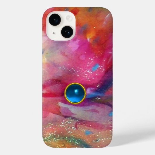 FUCHSIA PINK ABSTRACT Blue Sapphire Gemstone Case-Mate iPhone Case (Achterkant)