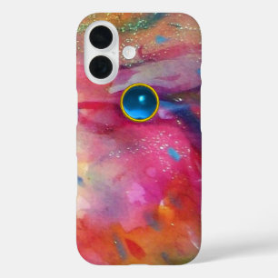 FUCHSIA PINK ABSTRACT Blue Sapphire Gemstone iPhone 16 Hoesje