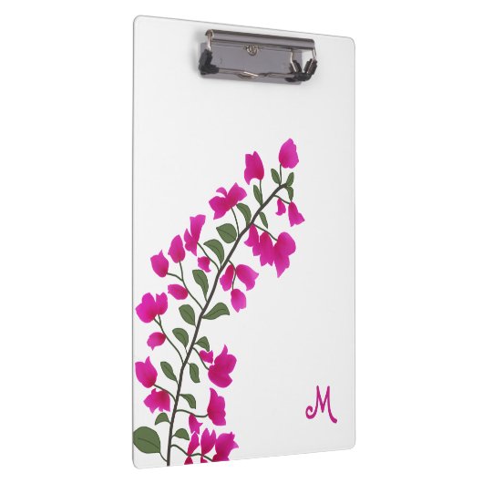 Fuchsia Pink Bougainvillea Monogram Klembord (Rechts)