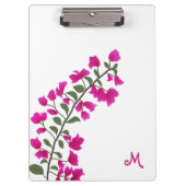 Fuchsia Pink Bougainvillea Monogram Klembord (Voorkant)